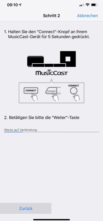 Einrichtung mit der MusicCast App
