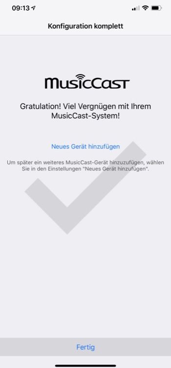 Die Einrichtung ist abgeschlossen