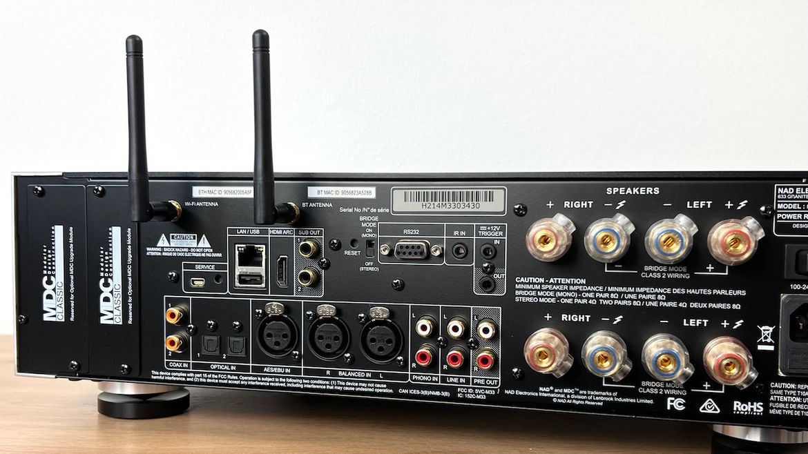 NAD M 33 - Anschlüsse an der Rückseite