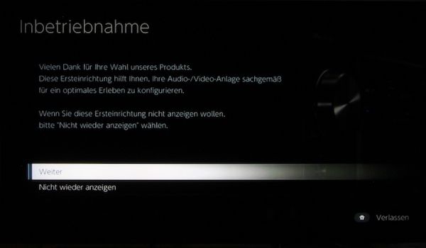 Einrichtungsassistent des Pioneer AVRs SC-LX704