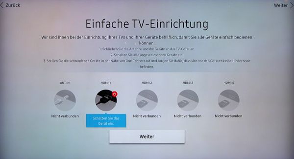 Samsung Q90R Einrichtungsassistent