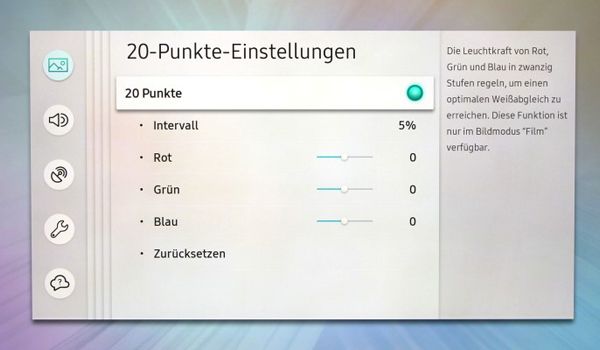 Samsung Q90R - präziser Weissabgleich