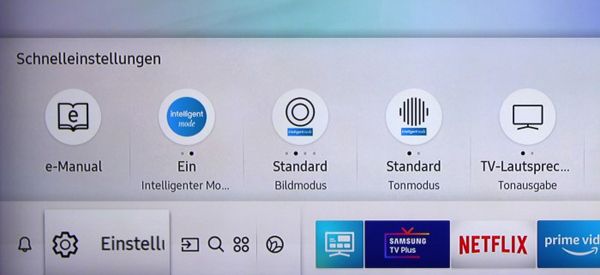 Samsung Q90R Schnelleinstellungen