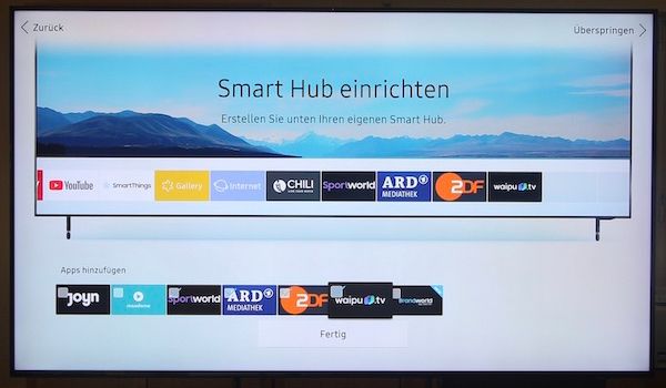 Den Samsung Smart Hub ist individuell einrichten