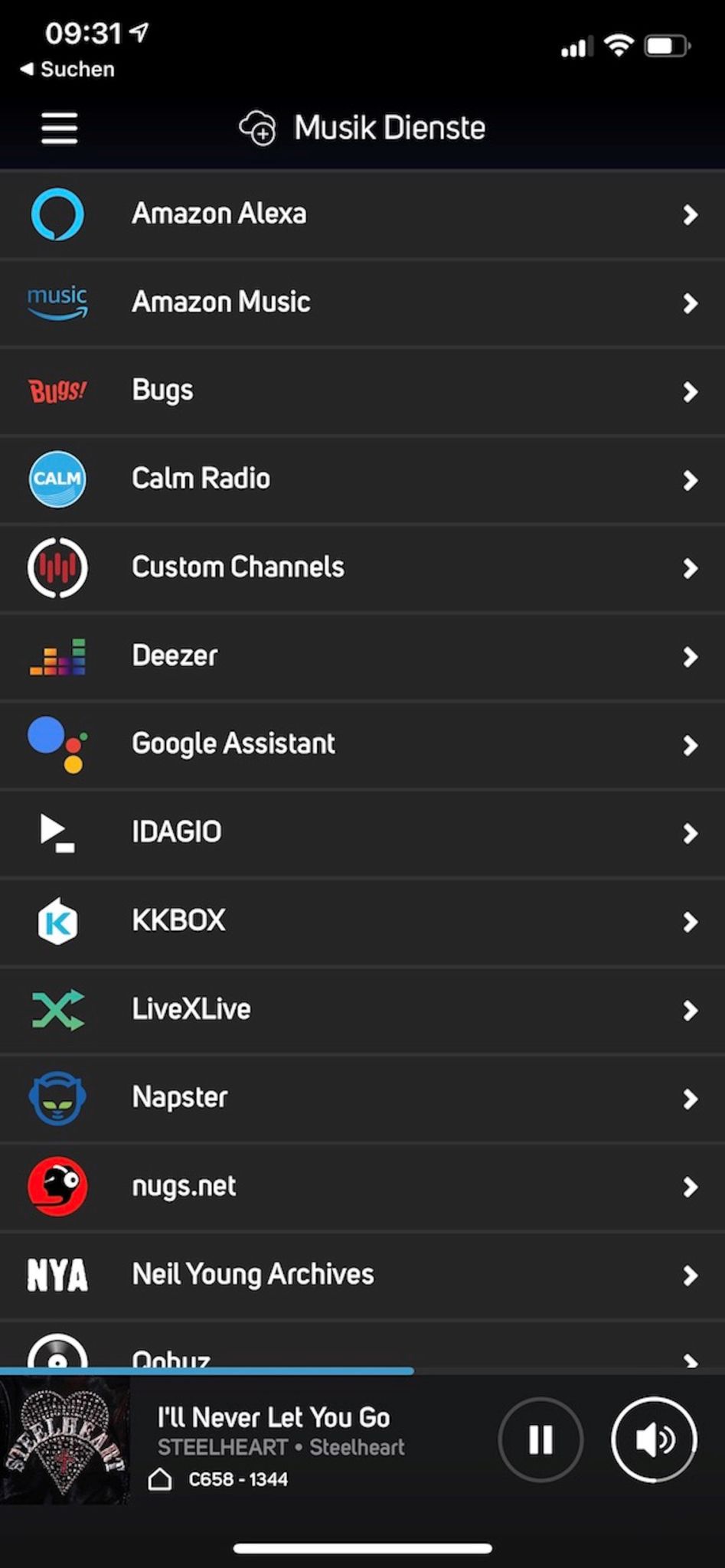 Musikstreaming-Dienste