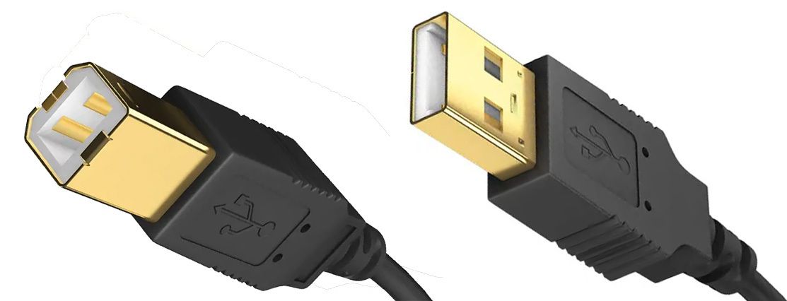 USB Typ B und Typ A