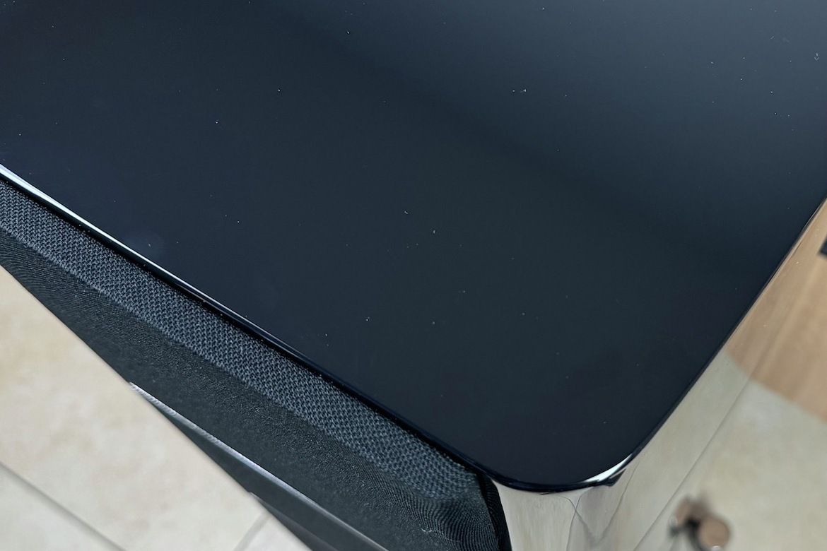 Blick auf Finish und Abdeckung von oben