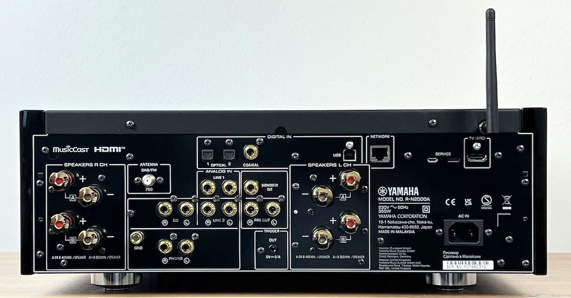 Anschlüsse des Yamaha R-N2000A