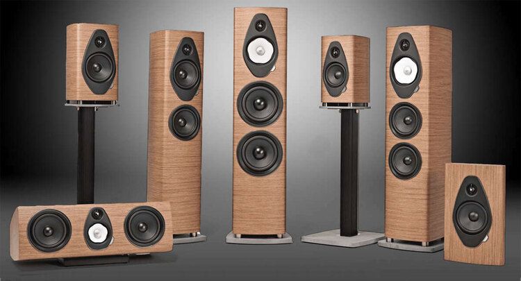 Gruppenbild der Lautsprecher der Sonetto-Serie von Sonus faber