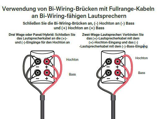 Anwendung von Bi-Wiring-Brücken