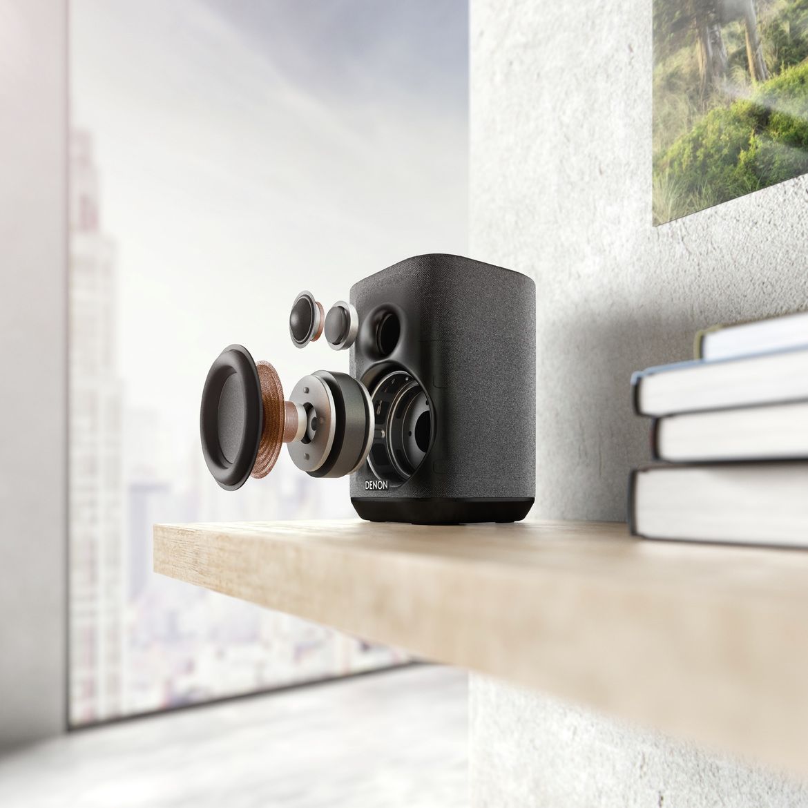 Detailliertere Abbildung des Denon Home 150 Aufbaus