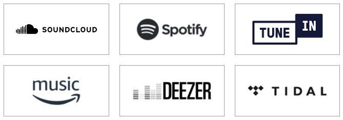 Abgebildet sind die beliebtesten Musikdienste