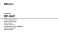 Bedienungsanleitung zum Denon DP-300F