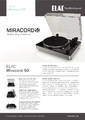 Elac Miracord 50 Produktdatenblatt