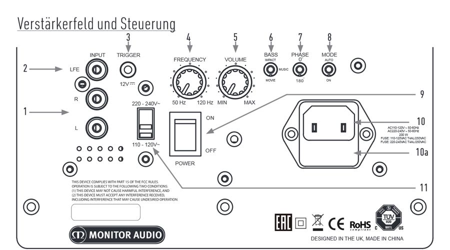 Схема сабвуфера monitor audio