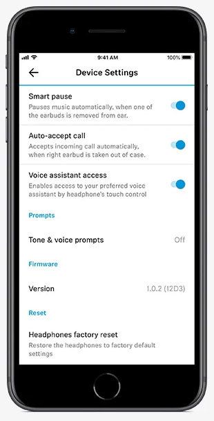 Smart Control Menü auf einem Smartphone