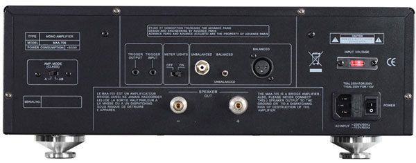 Advance Acoustic MAA 706 rückwärtige Anschlüsse
