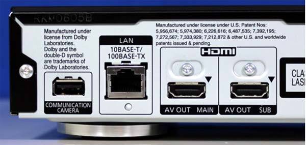 Rückseite des Panasonic DMP-BDT 500