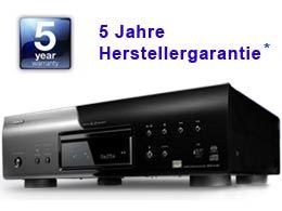 5 Jahre Herstellergarantie sichern den Denon DCD-A100 für alle Eventualitäten ab.