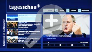 Das Internetportal Viera-Connect in den Fernsehern von Panasonic ermöglicht es: Die Tagesschau kann jederzeit abgerufen werden.