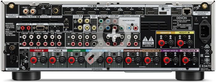 Denon AVR-X4100W von hinten