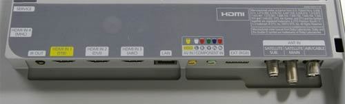 Anschluss-Panel eines Fernsehers