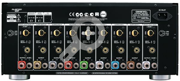 Rückwärtige Anschlüsse der Onkyo PA-MC5501