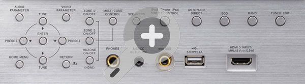 Pioneer SC-2023 - Bedienelemente unter der Frontklappe