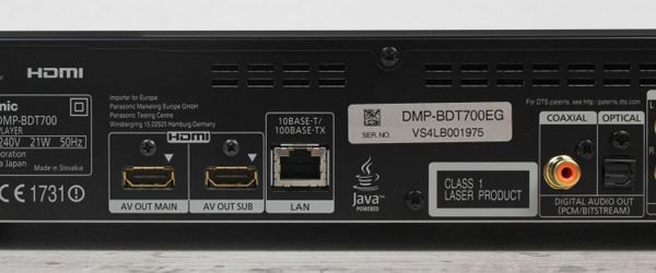 DMP-BDT700 - HDMI-Schnittstellen