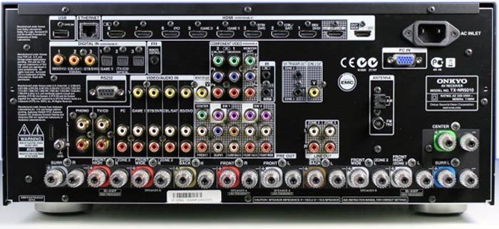 Rückseite des Onkyo TX-NR 5010