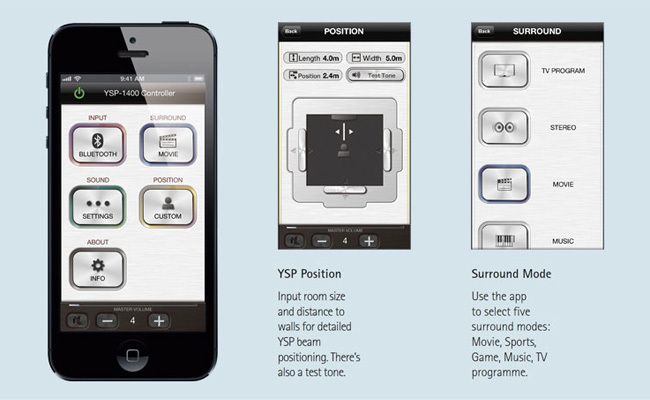 App-Steuerung des YSP1400 zur einfachen Bedienung