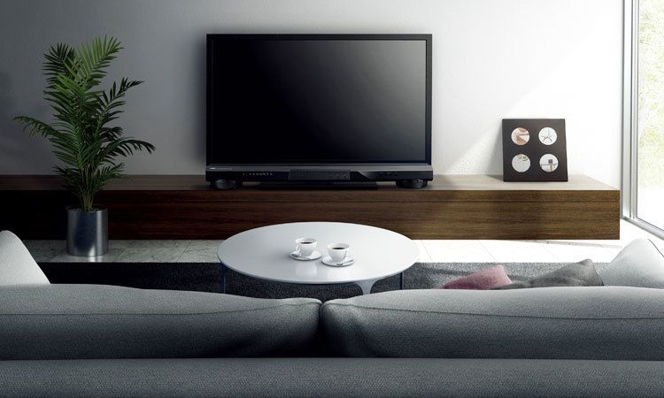 Der Yamaha YSP-1400 Soundprojektor im Wohnraum