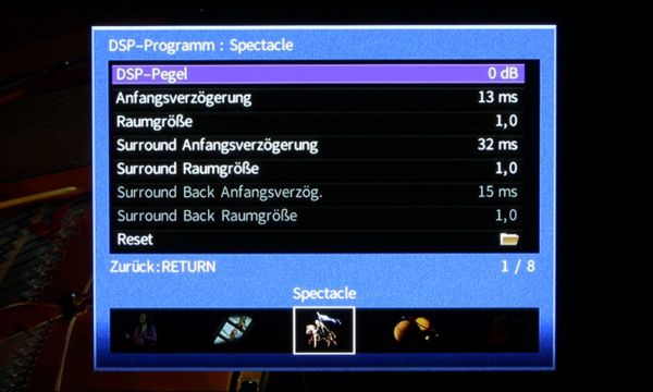 DSP-Einstellungen Yamaha X-A3070